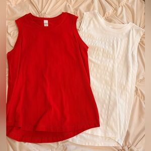 dsg red & white workout tank tops